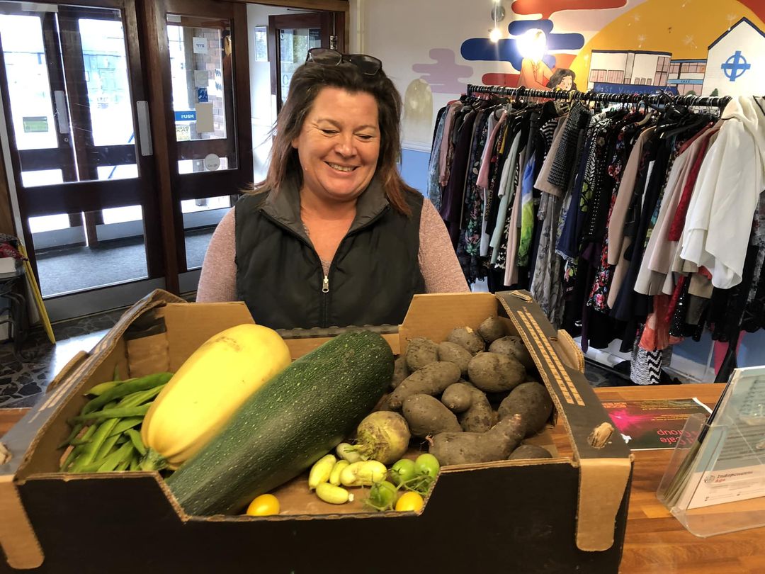 Lady donating Veg