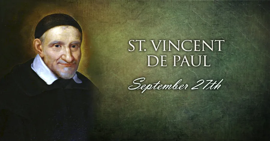 Image of St Vincent de paul highlighting the feast day