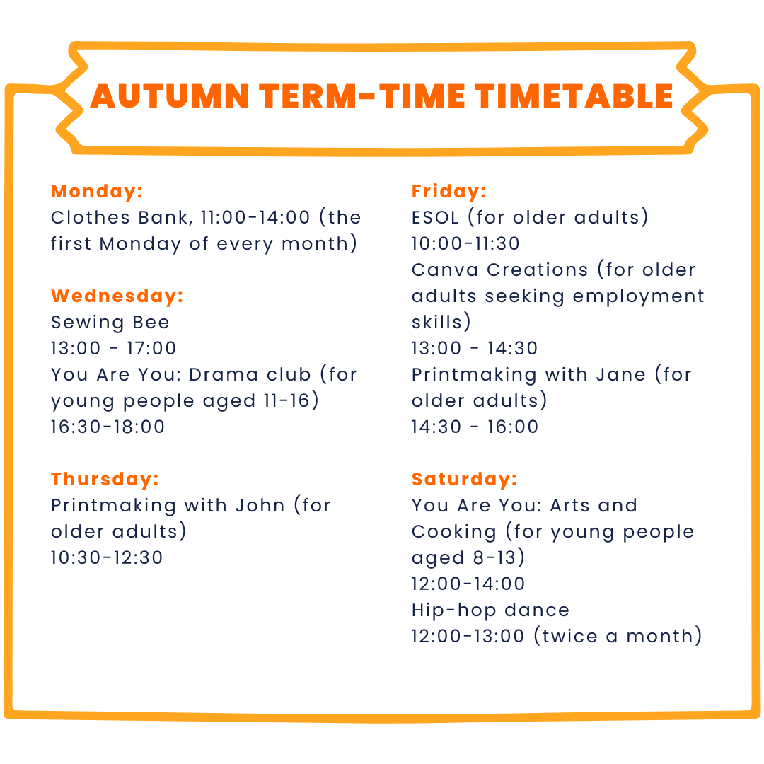 Autumn term timetable