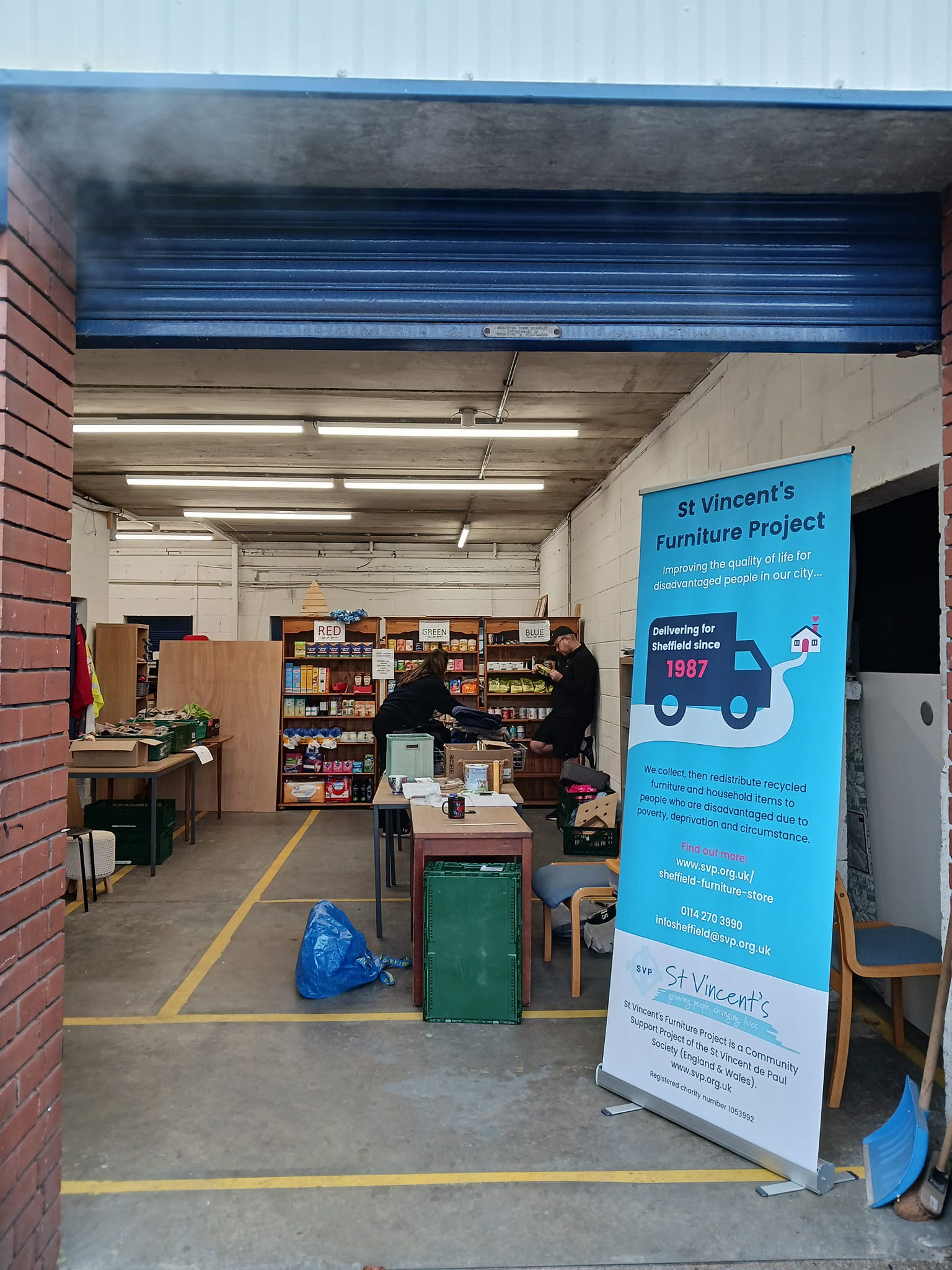 food pantry store in warehouse