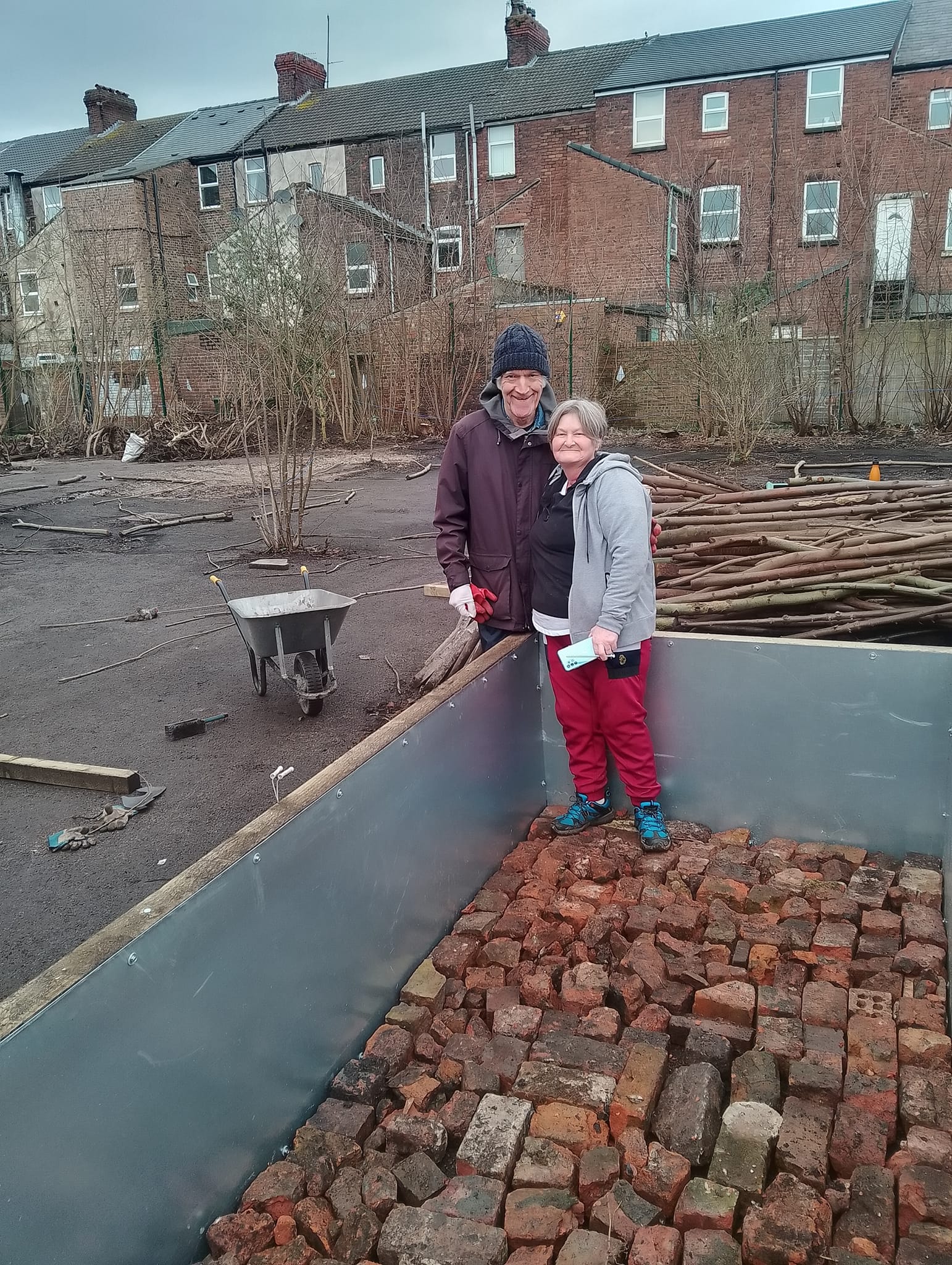 volunteers at community garden