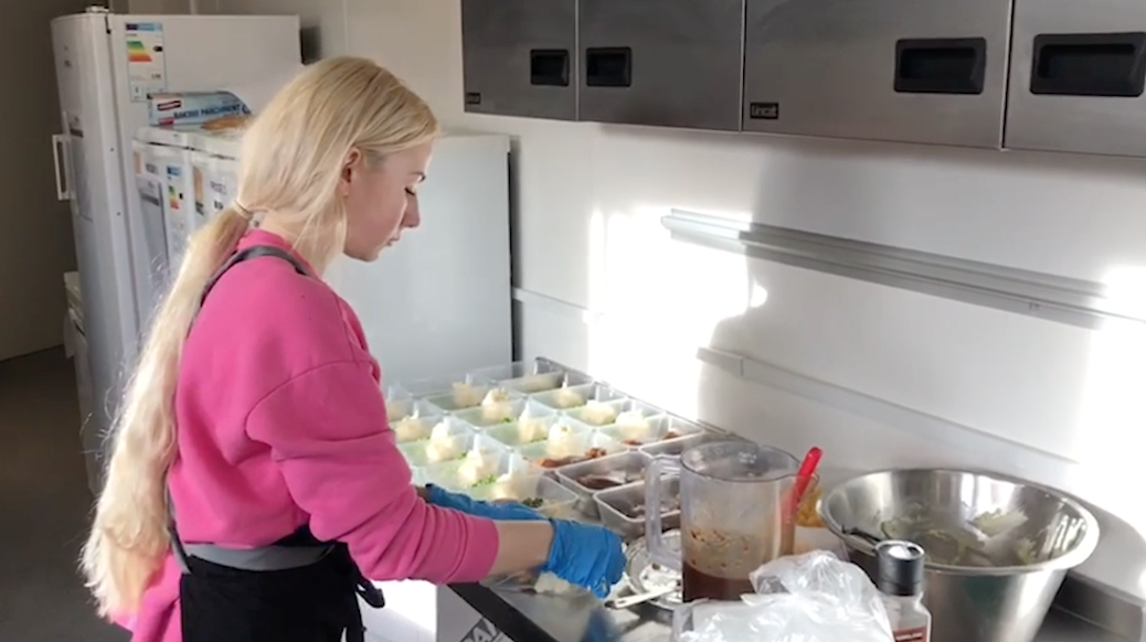 Preparing food boxes at St Vincent's Newcastle