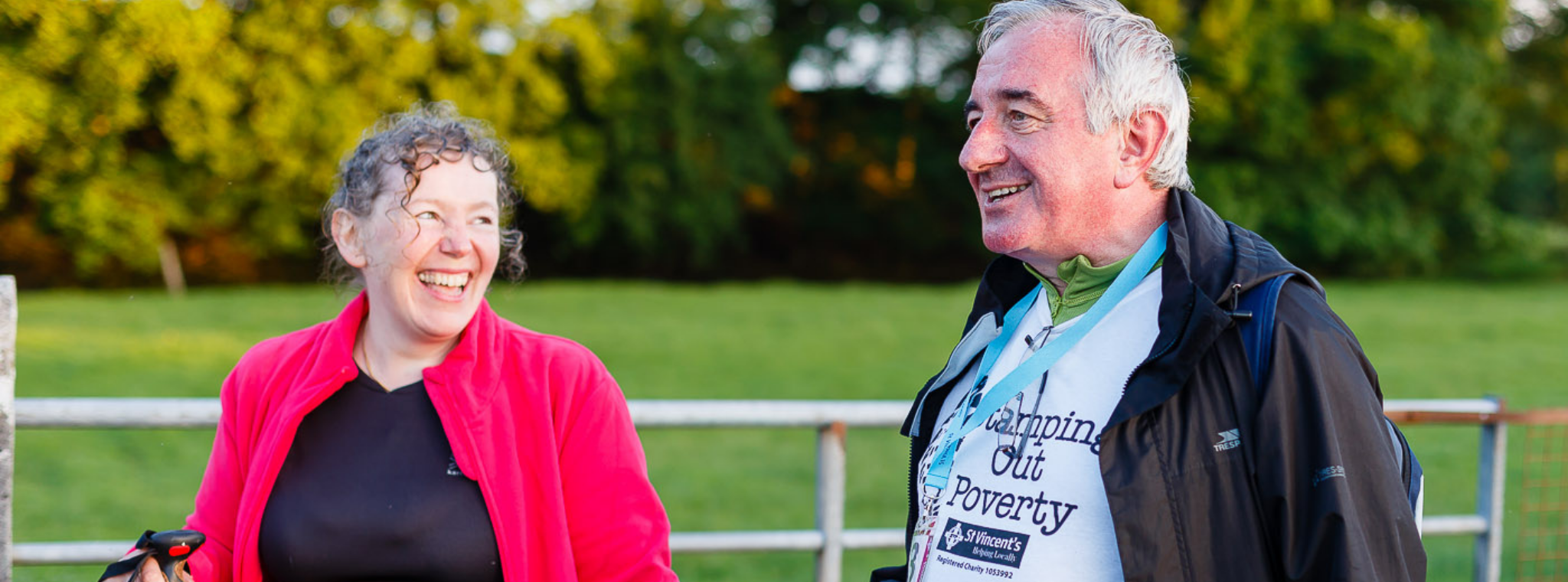 elderly couple walking